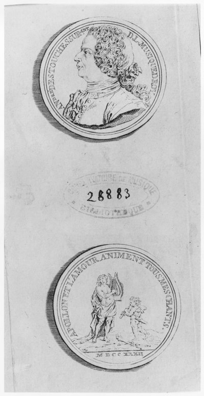 Andre Cardinal Destouches, Engraved from a Medal of 1732 by Louis Crepy